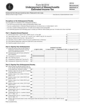 Massachusetts Form M-2210