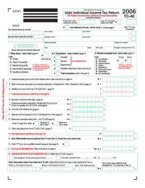 Utah Individual Income Tax Return 2006