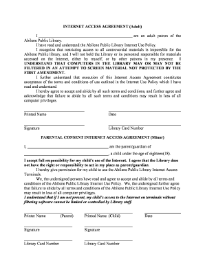 Abilene Public Library Internet Access Agreement