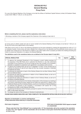 Proxy Form for General Meeting