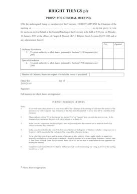 Bright Things Proxy Form