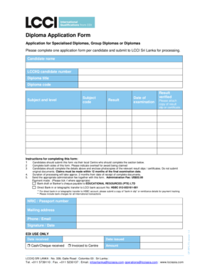 Diploma Application Form