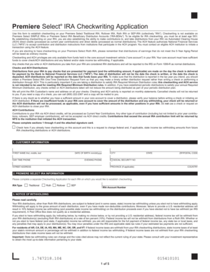Premiere Select IRA Checkwriting Application