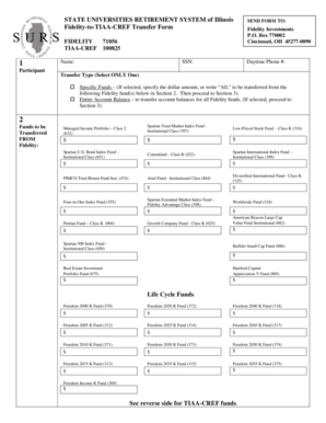 SURS Fidelity-to-TIAA-CREF Transfer Form