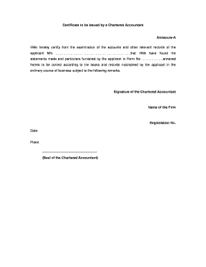 Chartered Accountant Certificate