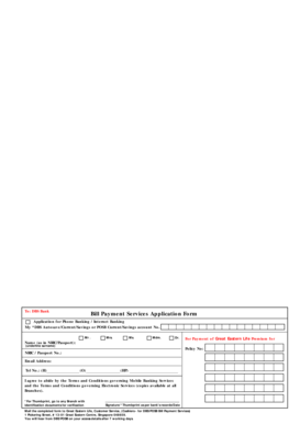 DBS Bill Payment Services Application Form
