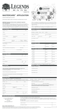 Mastercard Application Form