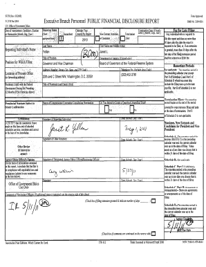 US Federal Financial Disclosure Report