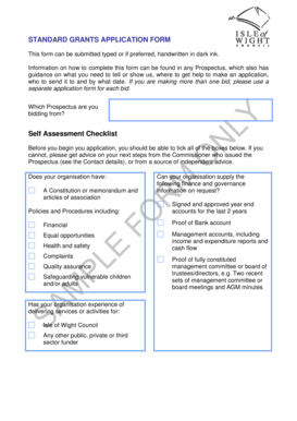 Standard Grants Application Form