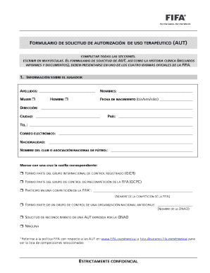 FORMULARIO DE SOLICITUD DE AUTORIZACIÓN DE USO TERAPÉUTICO (AUT)