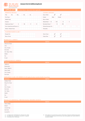 Annexure Form for Additional Applicants