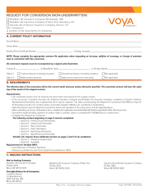 Request for Conversion Form 127999