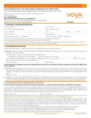 Authorization for Required Minimum Distribution