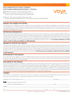 Wisconsin HIV Testing Consent Form