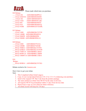 Azzatek Product Rebate Form