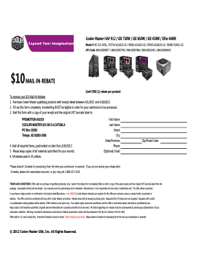 Cooler Master Product Rebate Form