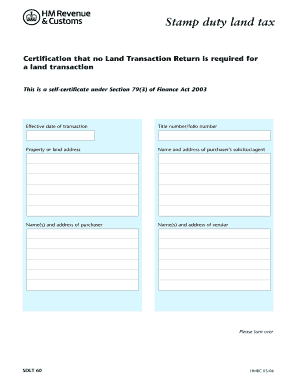 Stamp Duty Land Tax Certificate