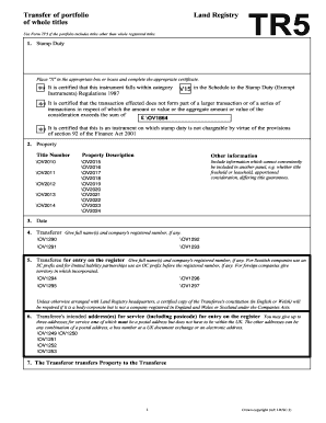 UK Land Registry Transfer Form TP3