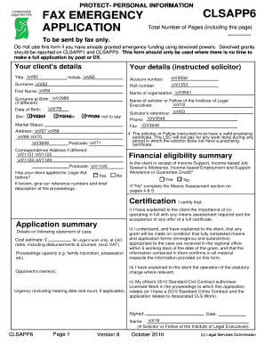 CLSAPP6 Emergency Funding Application