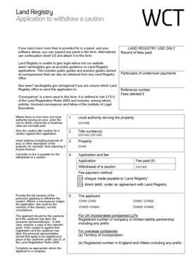 UK Land Registry Caution Withdrawal Form