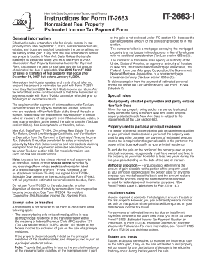 New York Nonresident Real Property Estimated Income Tax Form