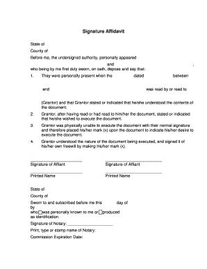 Signature Affidavit