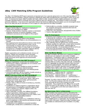eBay CAN Matching Gifts Program Form