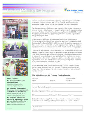 Charitable Matching Gift Program Form