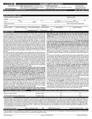 Equipment Lease Contract