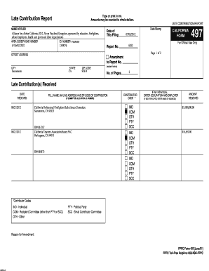 California Late Contribution Report Form 497