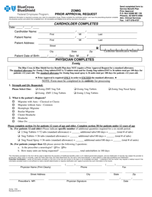 Zomig Prior Approval Request Form