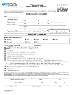 PROVIGIL/NUVIGIL Prior Approval Request Form