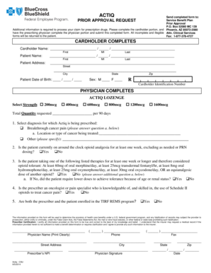 Prior Approval Request for Actiq