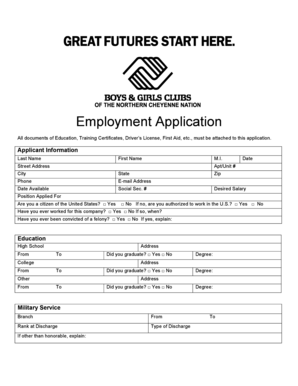 Employment Application Form
