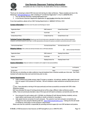 ESRI Live Remote Classroom Training Information