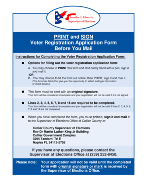 Florida Voter Registration Application Form
