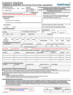 Commercial Industrial Natural Gas Service Application