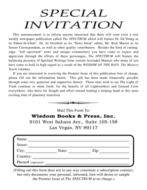 Spectrum Newspaper Subscription Request Form