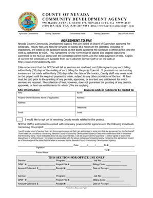 Nevada County Agreement to Pay