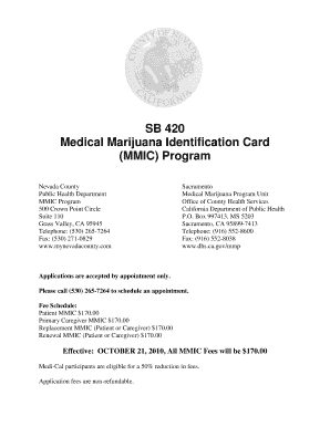 California Medical Marijuana Identification Card Application