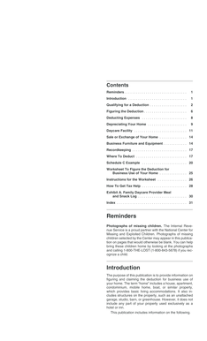 IRS Publication 587 Business Use of Home