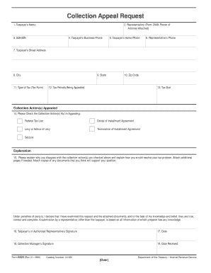 IRS Collection Appeal Request Form 9423