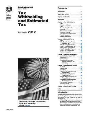 IRS Publication 505 Tax Withholding and Estimated Tax