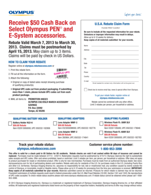 USA Rebate Claim Form