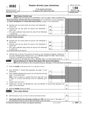 Form 8582 Passive Activity Loss