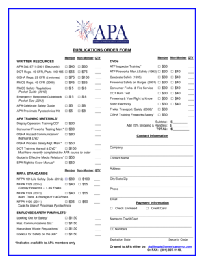 Publications Order Form