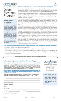 Direct Payment Program Authorization Agreement