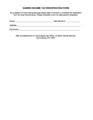 Earned Income Tax Registration Form