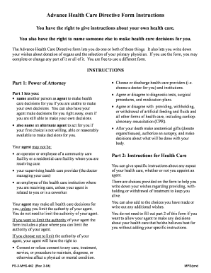 Advance Health Care Directive Form
