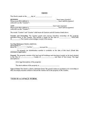 New Jersey Quitclaim Deed